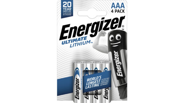 Energizer Ultimate Lithium-Batterie Micro AAA, 1,5V, 1250 mAh, 4er-Pack