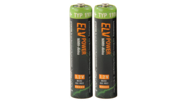 ELV Power NiMH-Akku Micro Typ 1100, 1050 mAh, 2er-Pack