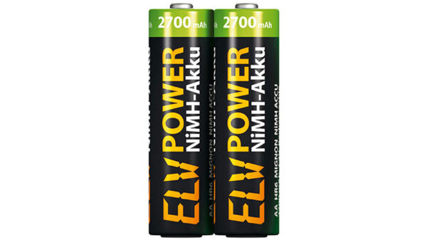 ELV Power NiMH-Akku Mignon Typ 2700, 2500 mAh, 2er-Pack