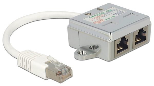 Delock RJ45 Port Doppler 1 x RJ45 Stecker > 2 x RJ45 Buchsen (2 x Ethernet)