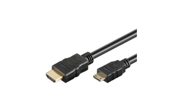 goobay HDMI-Kabel (High Speed mit Ethernet), HDMI-Stecker (Typ A) auf Mini-HDMI-Stecker (Typ C), 2 m