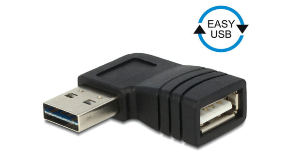 Delock USB-Adapter EASY-USB 2.0, A-Stecker auf A-Buchse, gewinkelt links/ rechts