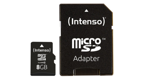 Intenso microSDHC-Karte, Class 10, mit SD-Adapter, 25 MB/s, 8 GB