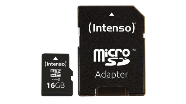 Intenso microSDHC-Karte, Class 10, mit SD-Adapter, 25 MB/s, 16 GB