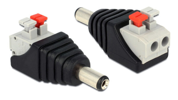 Delock Adapter Terminalblock mit Drucktaste > DC 2,1 x 5,5 mm Stecker