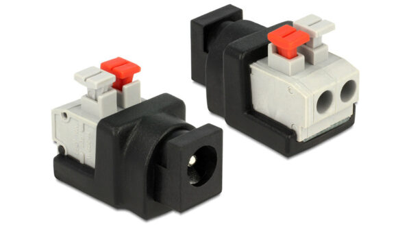 Delock Adapter Terminalblock mit Drucktaste > DC 2,1 x 5,5 mm Buchse