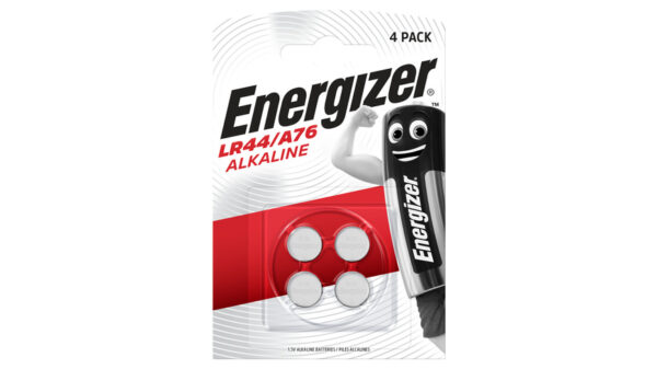 Energizer Alkaline-Knopfzelle, Typ V13GA, LR44, 4er-Pack