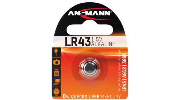 Ansmann Alkaline-Knopfzelle, Typ AG-12, LR43