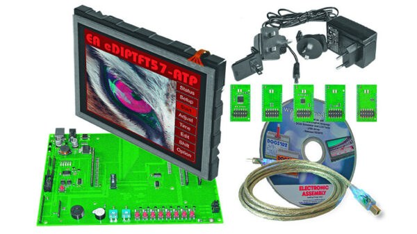 Electronic Assembly Starterkit mit Grafik-LCD EA EVALeDIPTFT57, 640 x 480 Pixel