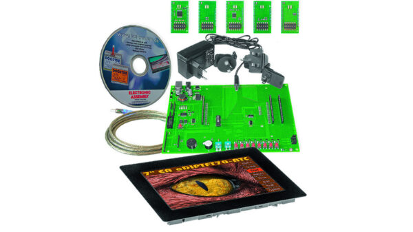 Electronic Assembly Starterkit mit Grafik-LCD EA EVALeDIPTFT70TC, 800 x 480 Pixel