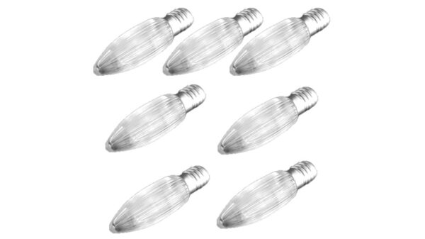 7er-Set LED-Riffelkerze 34 V AC, warmweiß