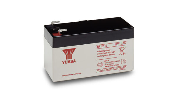 yuasa AGM Bleiakku NP1.2-12 mit VdS, Fastonkontakt 4,8mm, 12 V / 1,2 Ah