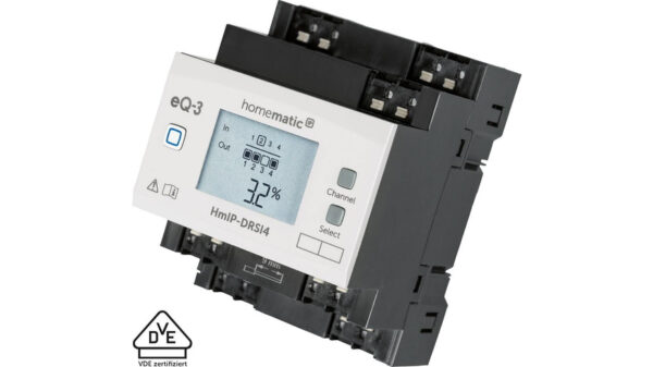 Homematic IP Smart Home Funk-Schaltaktor für Hutschienenmontage HmIP-DRSI4, 4-fach