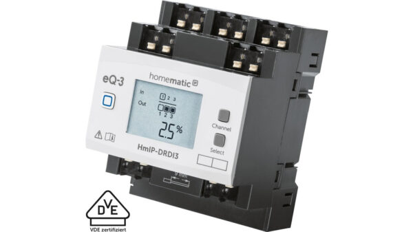 Homematic IP Smart Home Funk-Dimmaktor für Hutschienenmontage, HmIP-DRDI3, 3-fach