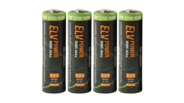 ELV Power NiMH-Akku Mignon Typ 2700, 2500 mAh, 4er-Pack