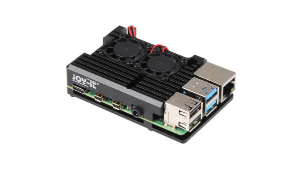 Joy-IT-SBC-Gehäuse Armor Case Block Active für Raspberry Pi 4, inkl aktiver Kühler, schwarz