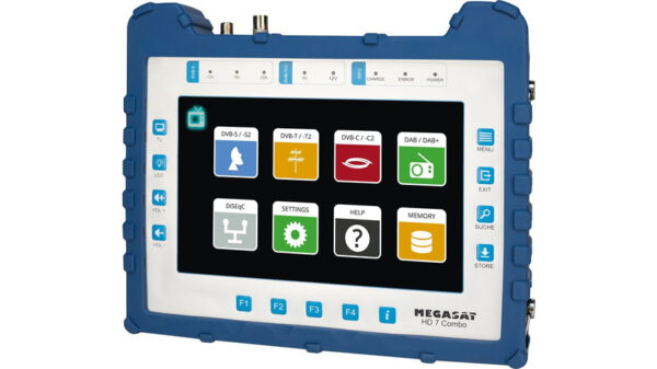 Megasat DVB-Combo-Messgerät HD 7 Combo, DVB-S/S2/T/T2/C/C2, DAB+, 22,6-cm-Touchdisplay (8,9"), Akku