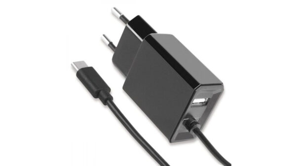 Fontastic USB-Typ-C Netzteil Diamond 17 W (5 V/3,4 A), 1,2 m mit zusätzlicher USB-A-Buchse