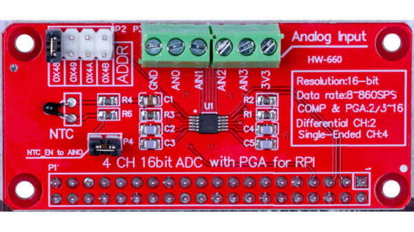 Joy-IT 4-Kanal-Analog-Digital-Konverter RB-ADC01 für Raspberry Pi