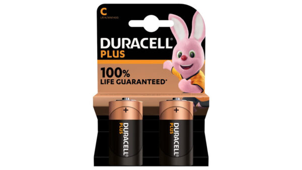 Duracell Plus Alkaline-Batterie C/Baby/LR14, 1,5V, 2er-Pack