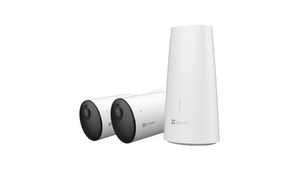 EZVIZ WLAN Outdoor-Akku-Überwachungskamera-Set HB3 2K Halow-Kit 2+1, Basisstation, WiFi HaLow ™