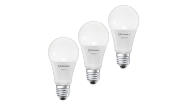 LEDVANCE 3er-Set SMART+ WiFi 14-W-LED-Lampe A100, E27, 1521 lm, warmweiß, 2700 K, dimmbar, App