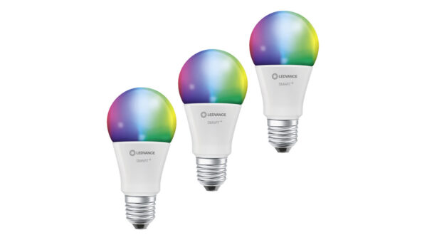 LEDVANCE 3er-Set SMART+ WiFi 9-W-LED-Lampe A60, E27, 806 lm, RGBW, 2700-6500 K, dimmbar, Alexa, App