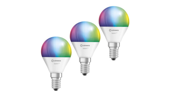 LEDVANCE 3er-Set SMART+ WiFi 4,9-W-LED-Lampe P40, E14, 470 lm, RGBW, 2700-6500 K, dimmbar, App