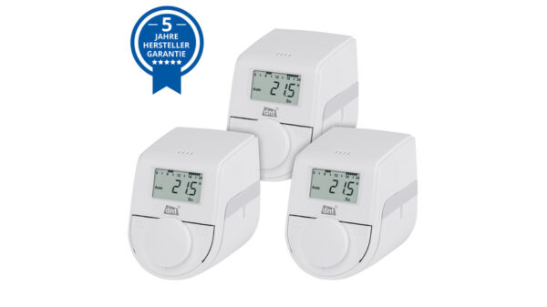 dnt 3er-Set Heizkörperthermostat ThermoTune, Stand-alone, ca. 4 Jahre Batterielaufzeit