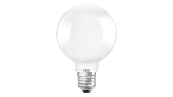 OSRAM Hocheffiziente 4-W-LED-Lampe GLOBE95, E27, 840 lm, warmweiß, 3000 K, matt, 210 lm/W, EEK A