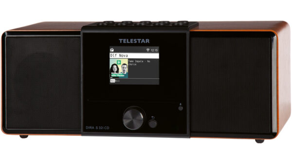 Telestar Hybrid-Digitalradio DIRA S32iCD mit Notfall-Warnsystem EWF, DAB+/UKW/Internetradio, braun