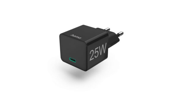 Hama Schnellladegerät, USB-C, PD/Qualcomm®, Mini- Ladegerät, 25 W, Schwarz