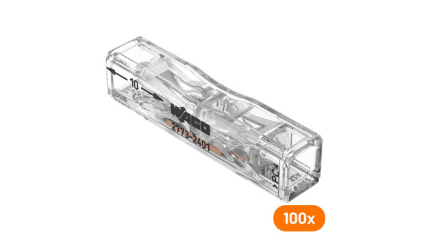 Wago 100er-Set Durchgangsverbinder zum Stecken 2773-2401, max. 4 mm², transparent