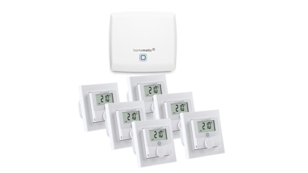 Homematic IP Set Raumklima mit Access Point, 6x Wandthermostat mit Schaltausgang 230 V