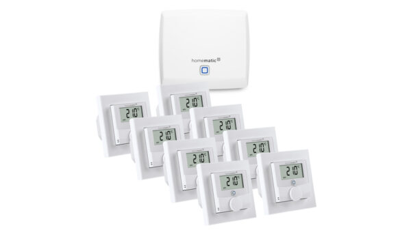 Homematic IP Set Raumklima mit Access Point, 8x Wandthermostat mit Schaltausgang 230 V