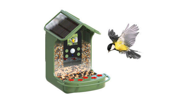 EASYPIX Vogelfutterhaus -BirdyCam- mit HD-Kamera, Solar-Panel und Akku, speichert auf microSD-Karte