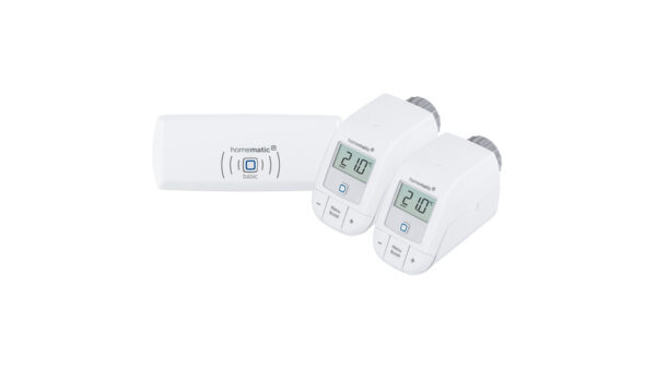 Homematic IP Smart Home Set Heizen Basic mit 2x Heizkörperthermostat basic HmIP-eTRV-B-2