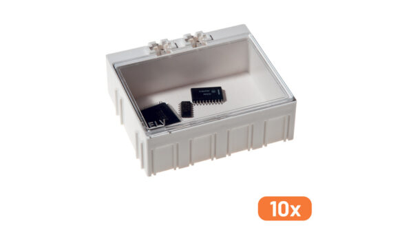 ELV 10er-Set SMD-Sortierbox, Altweiß, 23 x 62 x 54 mm