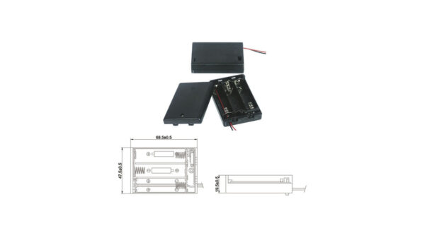 Batteriehalter für 3 x Mignon Batterie mit Anschlusskabel