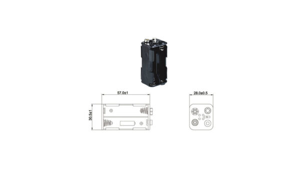 Batteriehalter für 4 x Mignon Batterie mit Druckknopf-Anschluss