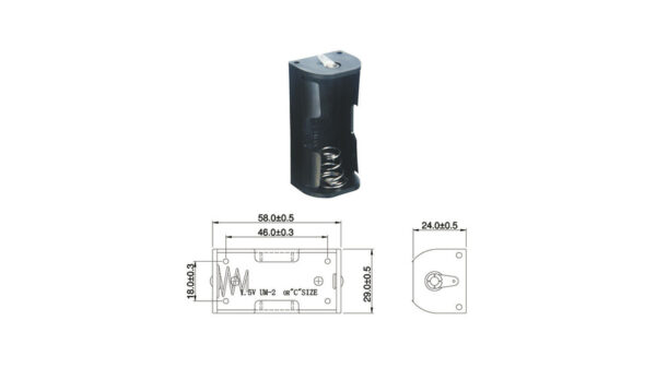 Batteriehalter für 1 x Baby Batterie mit Lötanschluss