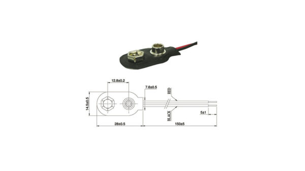 Batterieclip für 9-V-Block-Batterien