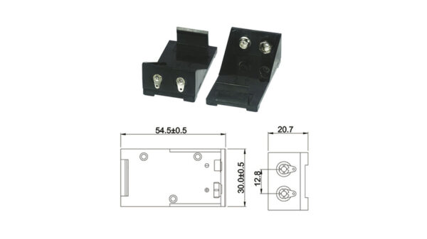 Batteriehalter für 1 x 9-V-Block mit Lötanschluss