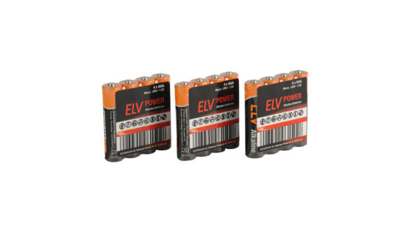 ELV POWER Alkaline Batterie Micro AAA, 12 Stück