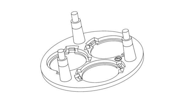 Halter 3-fach für P4-LED-Optiken, weiß