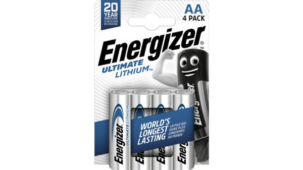 Energizer Ultimate Lithium-Batterie Mignon AA, 1,5V, 3000 mAh, 4er Pack