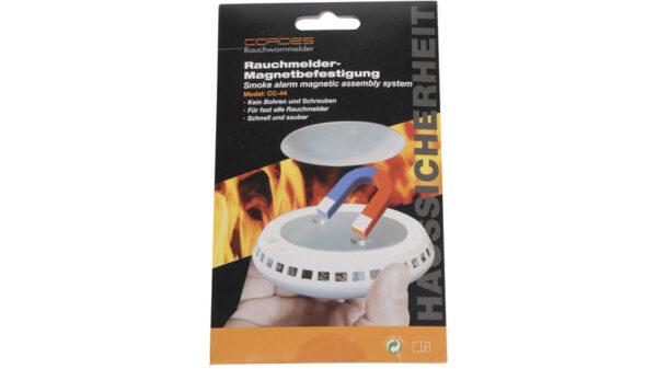 Selbstklebende Universal-Magnethalterung für Rauchmelder bzw. Gefahrenmelder, 3M-Klebepad, Ø 70 mm