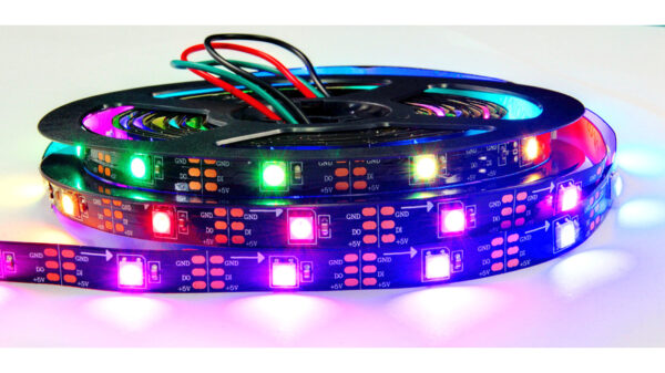 Diamex 5-m-LED-Streifen mit WS2812-kompatiblen-LEDs, 30 LEDs/m, schwarze Platine