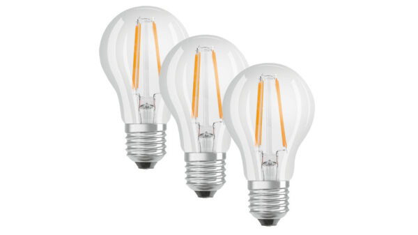 OSRAM 3er-Set LED PROMO 7-W-Filament-LED-Lampe E27, neutralweiß, klar