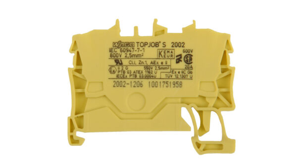 Wago 2-Leiter-Durchgangsklemme 2002-1206, Gelb, 2,5 mm²